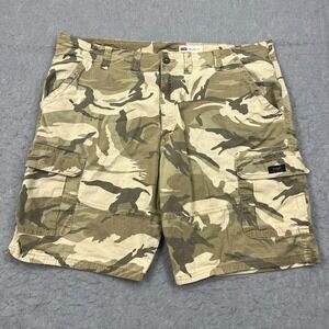 Wrangler Camo‎ Cargo Shorts Mens 44 Brown Utility Relaxed Fit Stretch Camouflage
